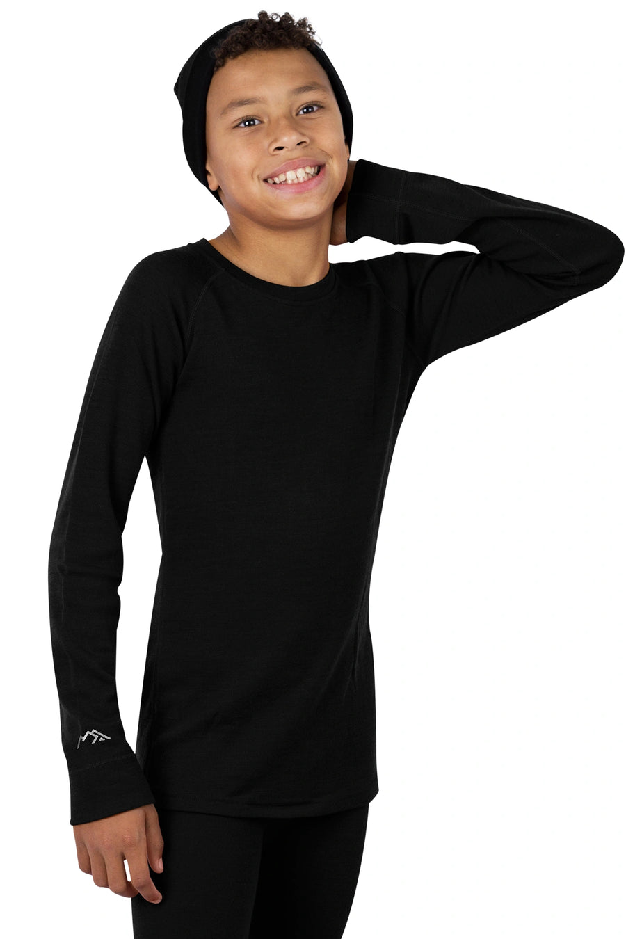 Kids' Merino Wool Long Sleeve 250 Black — view 6