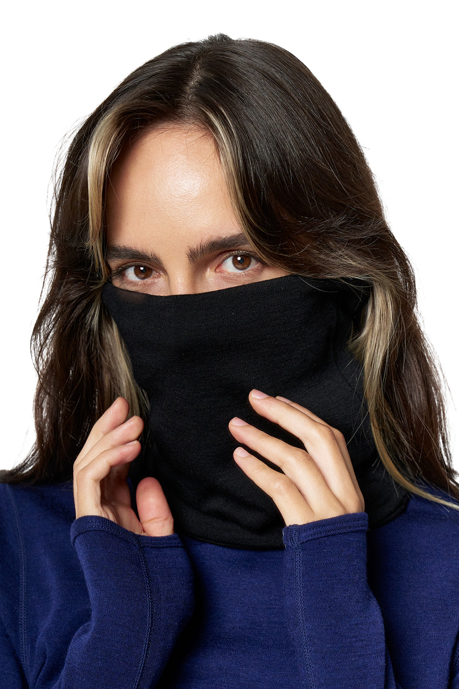 Merino Double-Layer Neck Gaiter Black — view 2