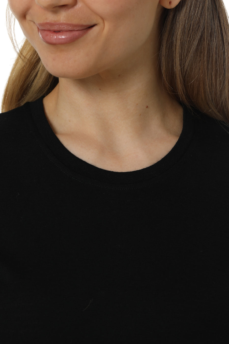 Women's Merino T-shirt 180 Black Crewneck with socks — view 4