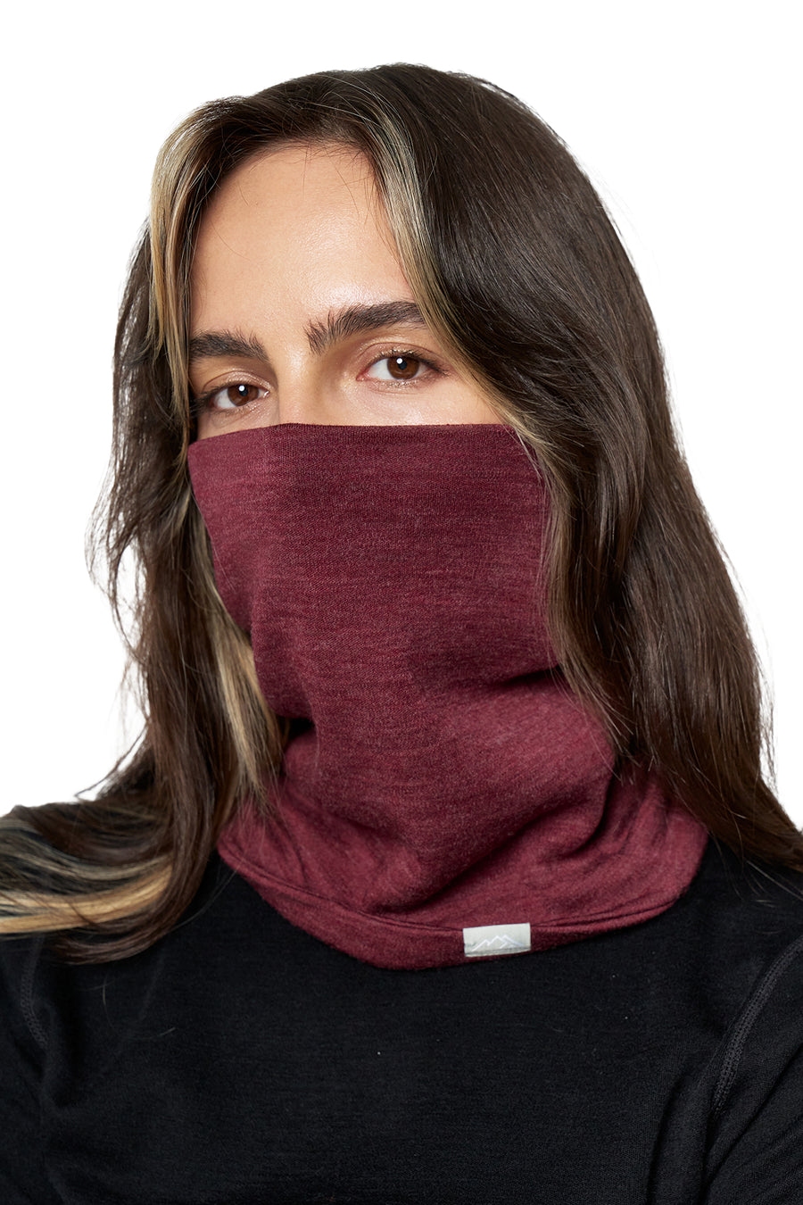 Merino Double-Layer Neck Gaiter Burgundy