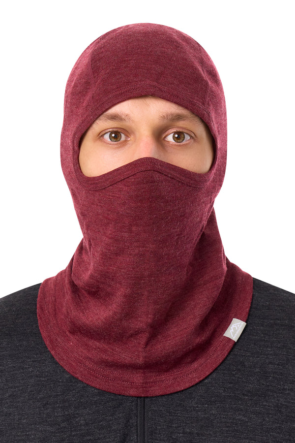 Merino Wool Balaclava Burgundy