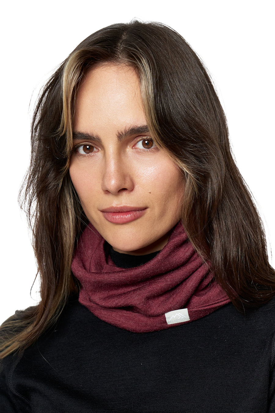 Merino Double-Layer Neck Gaiter Burgundy — view 3