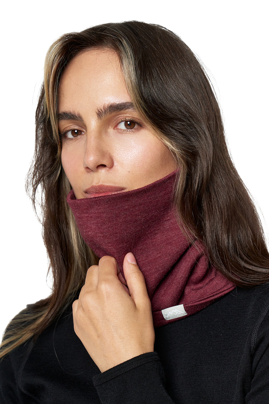 Merino Double-Layer Neck Gaiter Burgundy — view 2