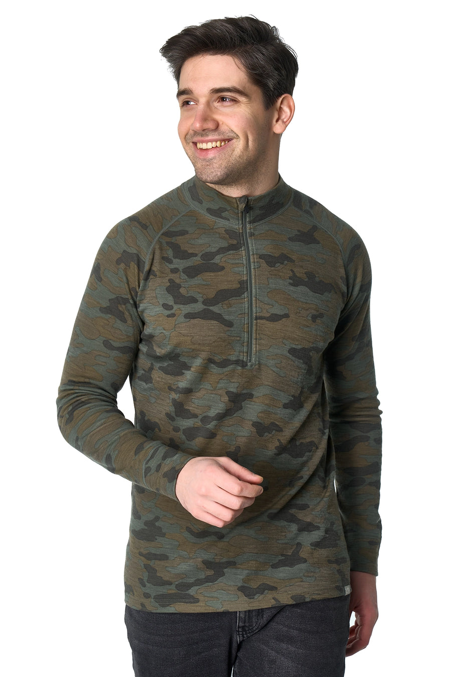 Men's Merino Half Zip Long Sleeve 250 Camo — view 2