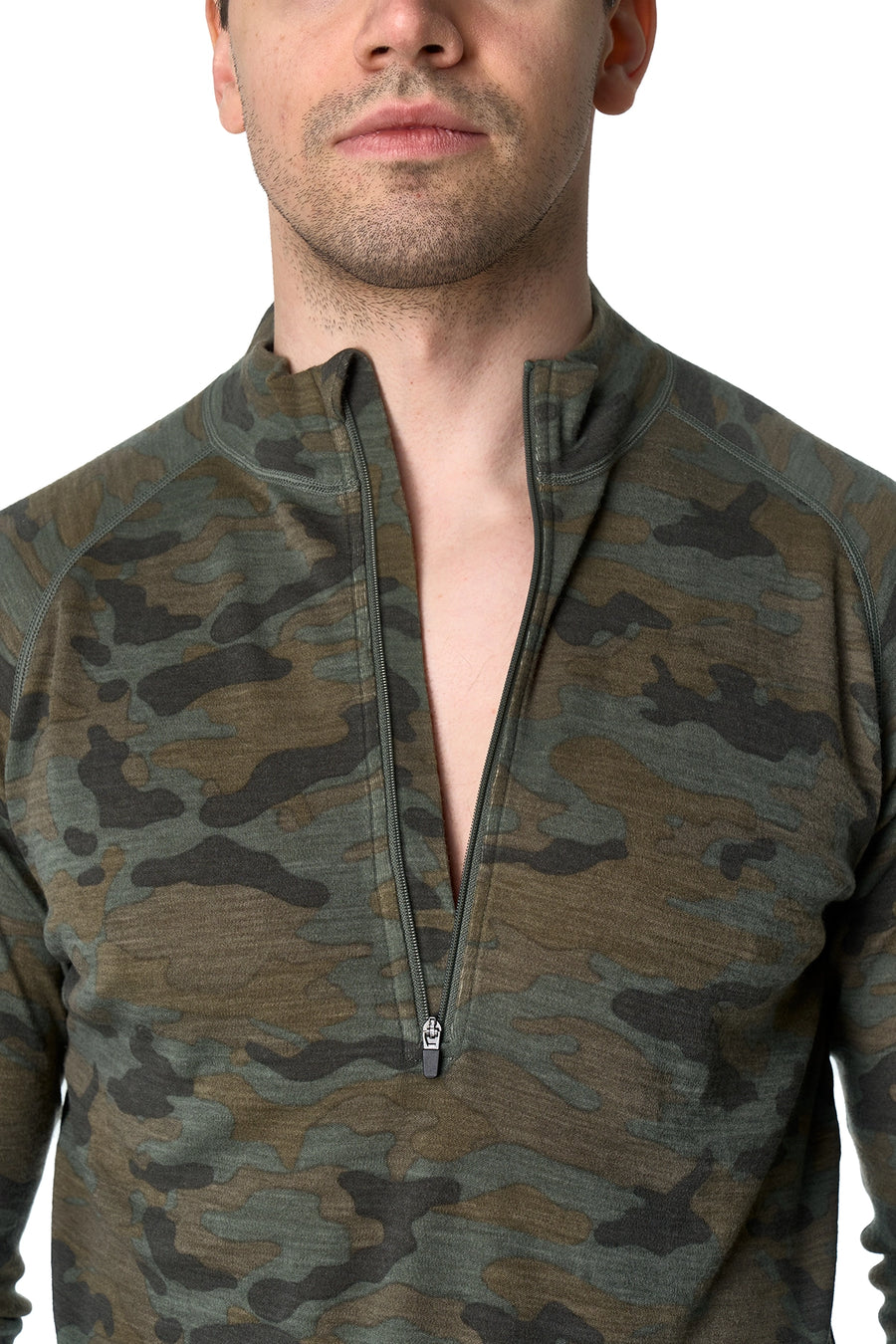 Men's Merino Half Zip Long Sleeve 250 Camo — view 7