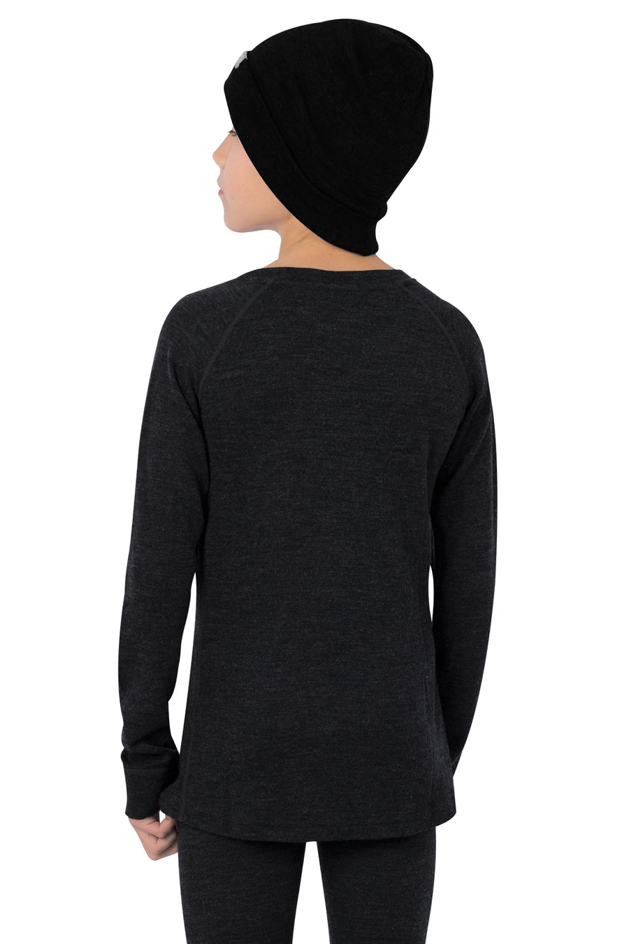 Kids' Merino Wool Long Sleeve 250 Charcoal Grey — view 5