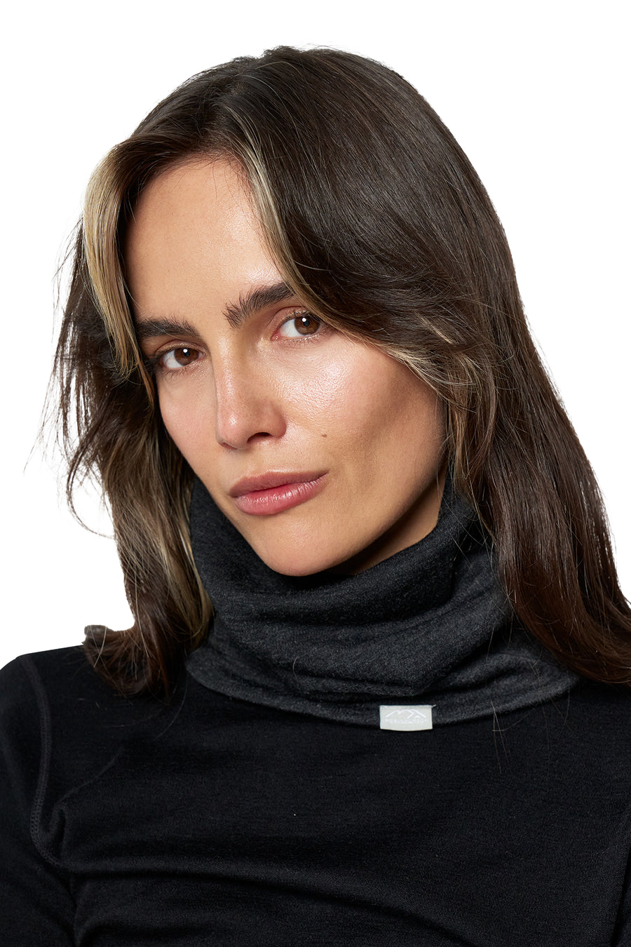 Merino Double-Layer Neck Gaiter Charcoal Grey — view 3