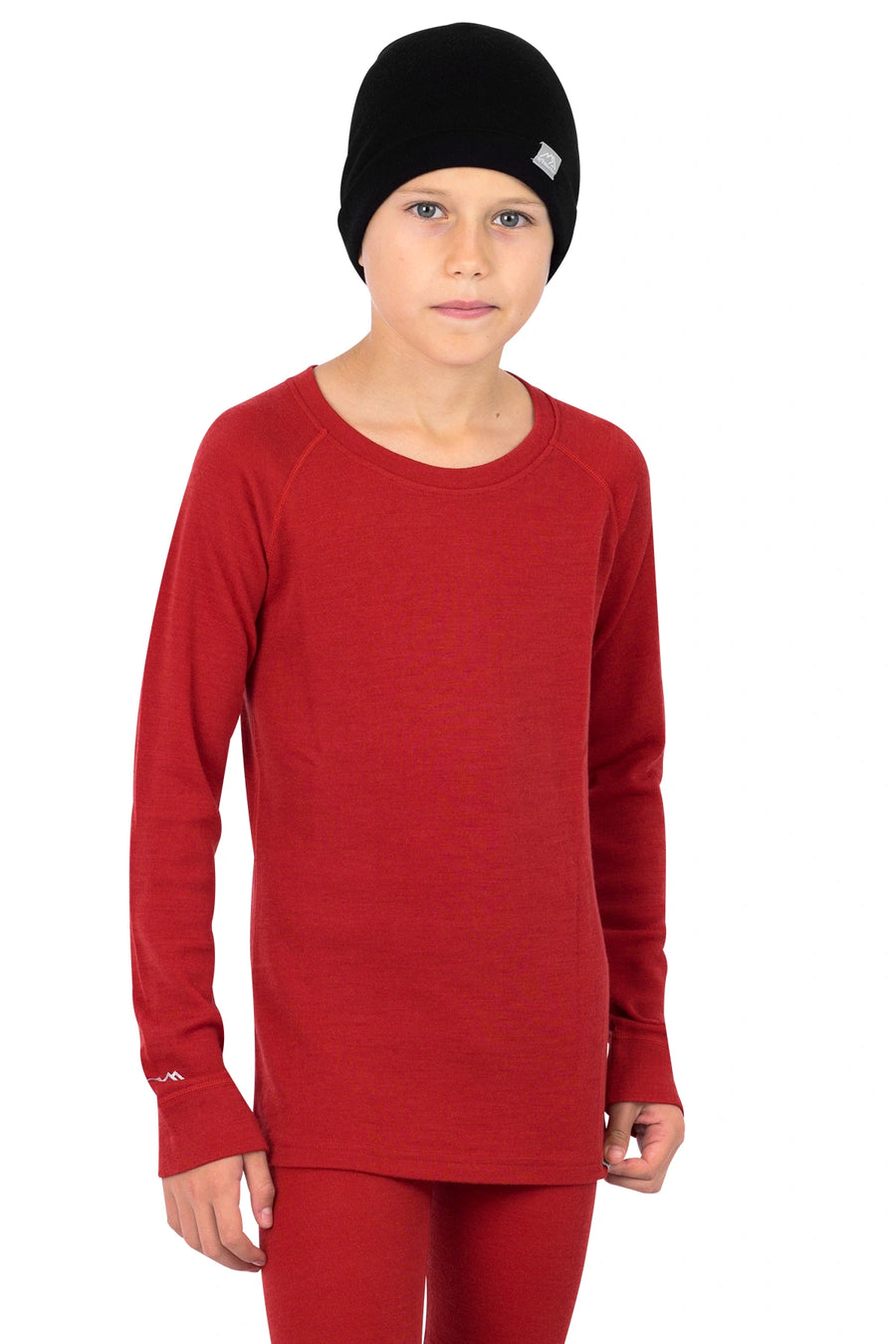 Kids' Merino Wool Long Sleeve 250 Cherry Red — view 4