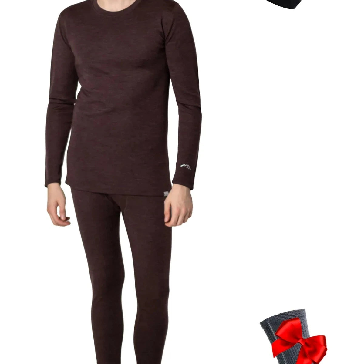 Merino Choco Chocolate Brown Merino Top & Boxers + Free Black Beanie | Merino.Tech ...