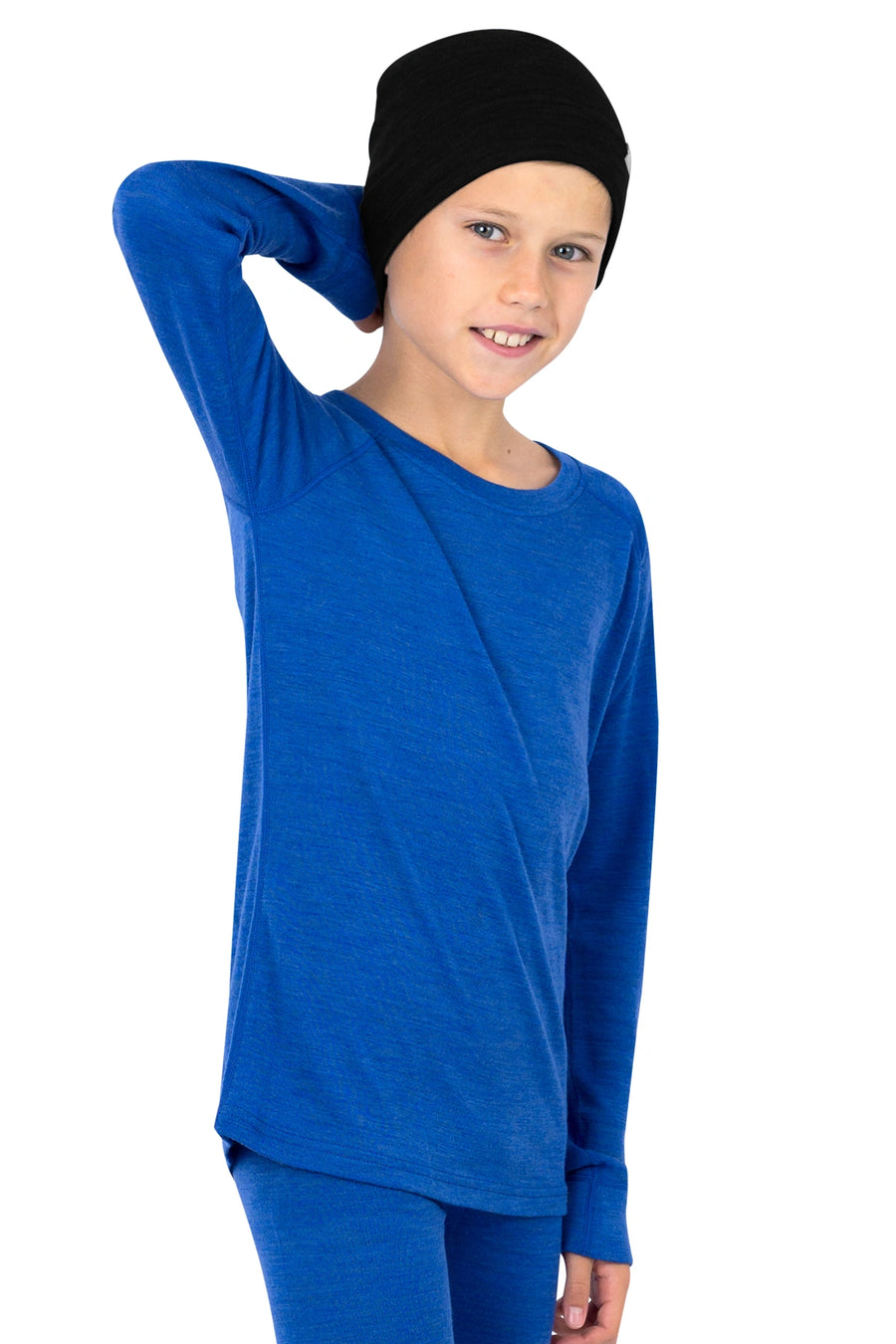 Kids' Merino Wool Long Sleeve 250 Cobalt Blue — view 4