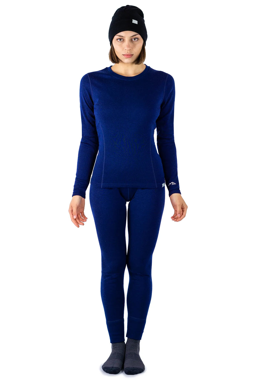 Women's Navy Set + Black Beanie — view 3