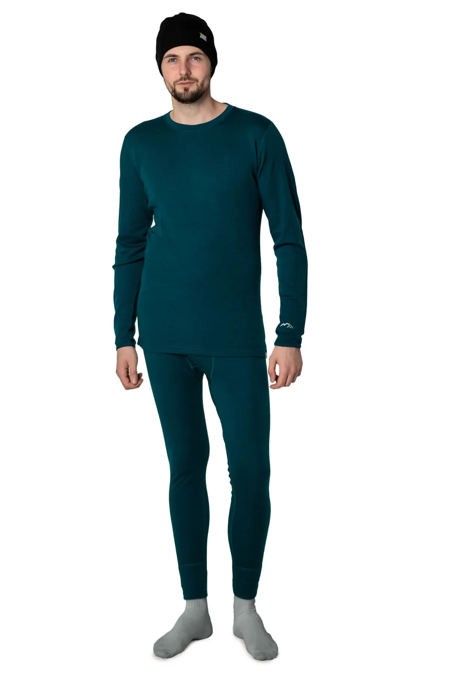 Men's Deep Teal Set + Black Beanie — view 3