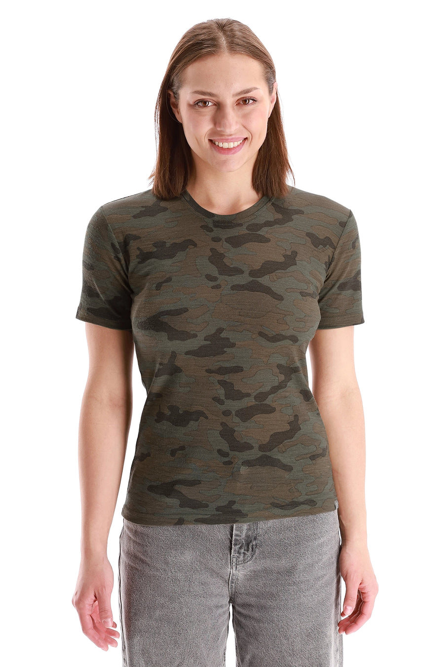 Women's Merino T-shirt 180 Camo Crewneck