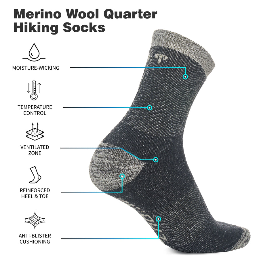 Merino Wool Running Socks, 2 pack, Heather Navy Blue — view 3