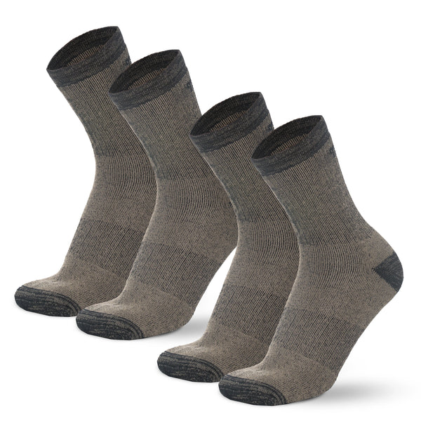 Merino Wool Running Socks, 2 pack, Light Grey Black
