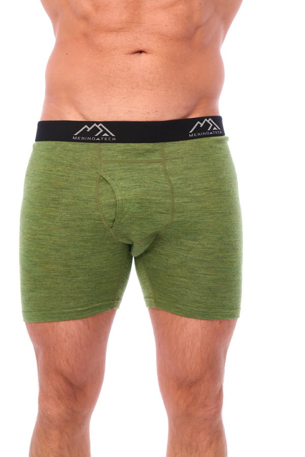 Men's Merino Boxers 190 Olive Green, 1 pack