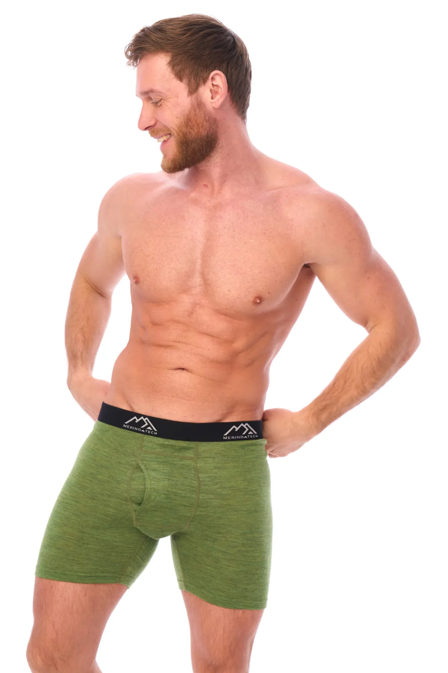 Men's Merino Boxers 190 Olive Green, 1 pack — view 3