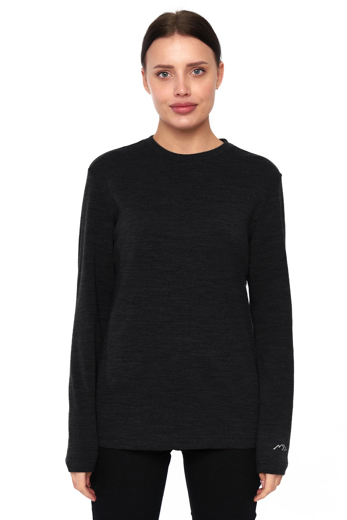 Women's Merino Long Sleeve Shirt 170 Heathered Black