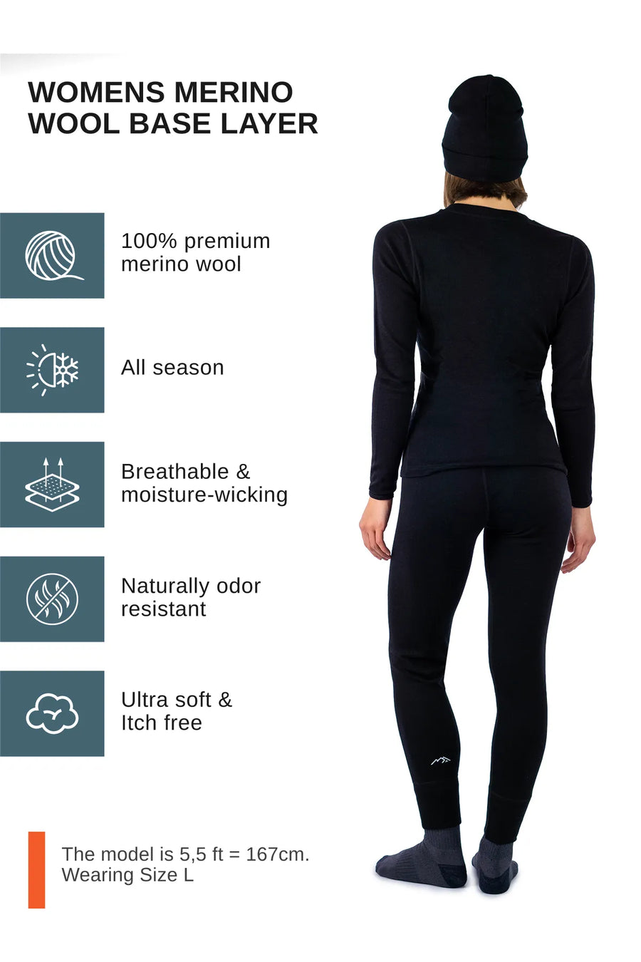 Women's Black Set + Black Beanie — view 4