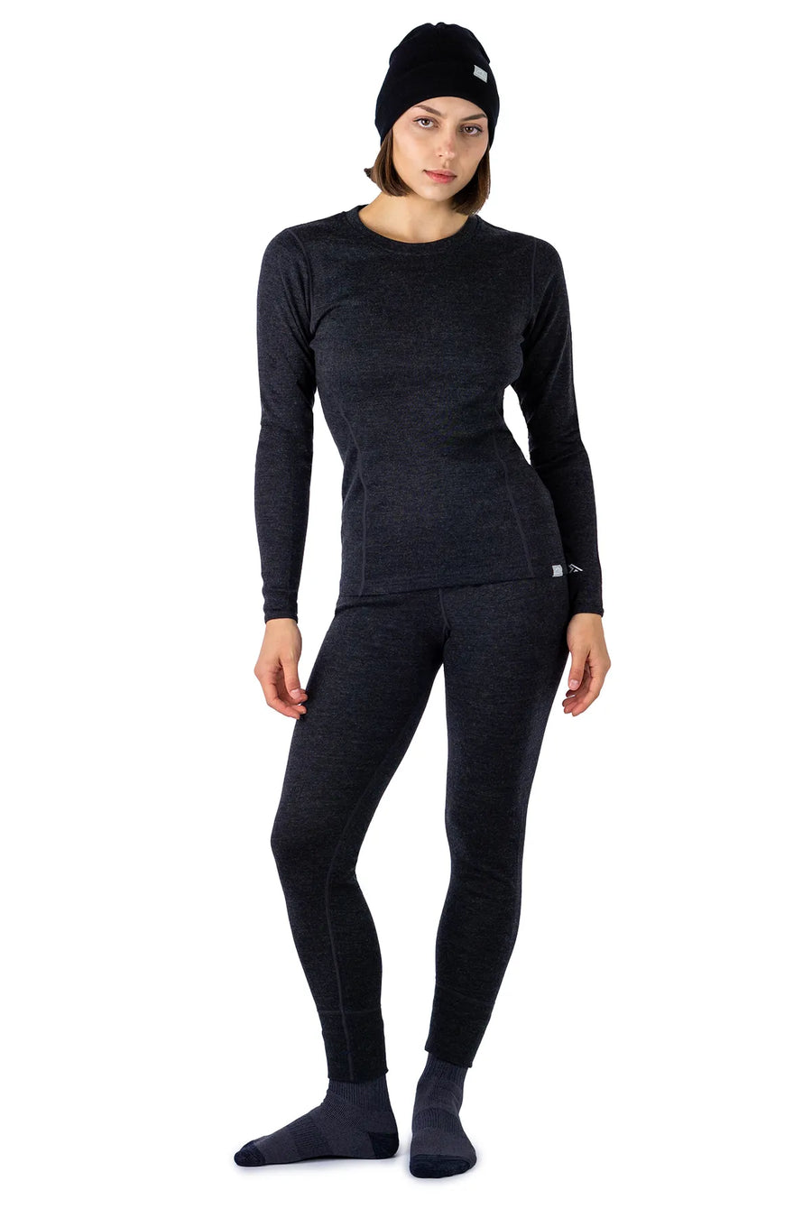 Women's Charcoal Grey Set + Black Beanie — view 3
