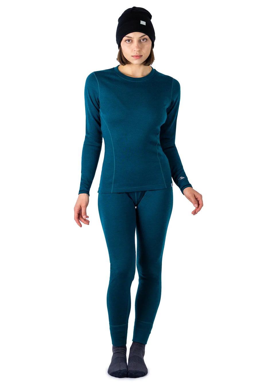 Women's Deep Teal Set + Black Beanie — view 4