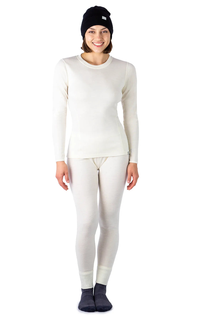 Women's Natural Merinos Set + Black Beanie — view 3