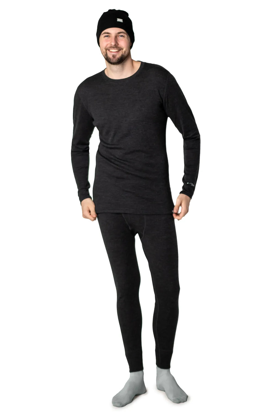 Men's Charcoal Grey Set + Black Beanie — view 3
