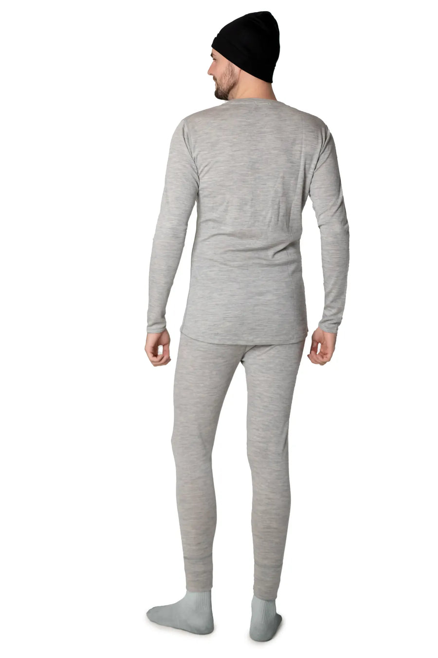 Men's Heather Grey Set + Black Beanie — view 2
