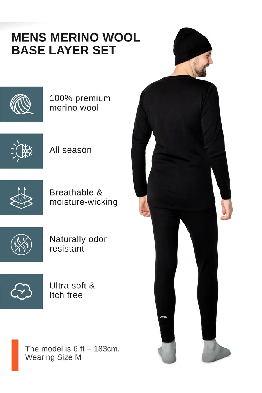 Men's Black Set + Black Beanie — view 4