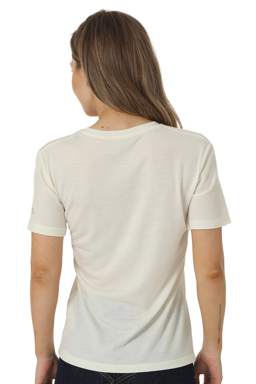 Women's Merino T-shirt 180 Creamy White V-Neck — view 2