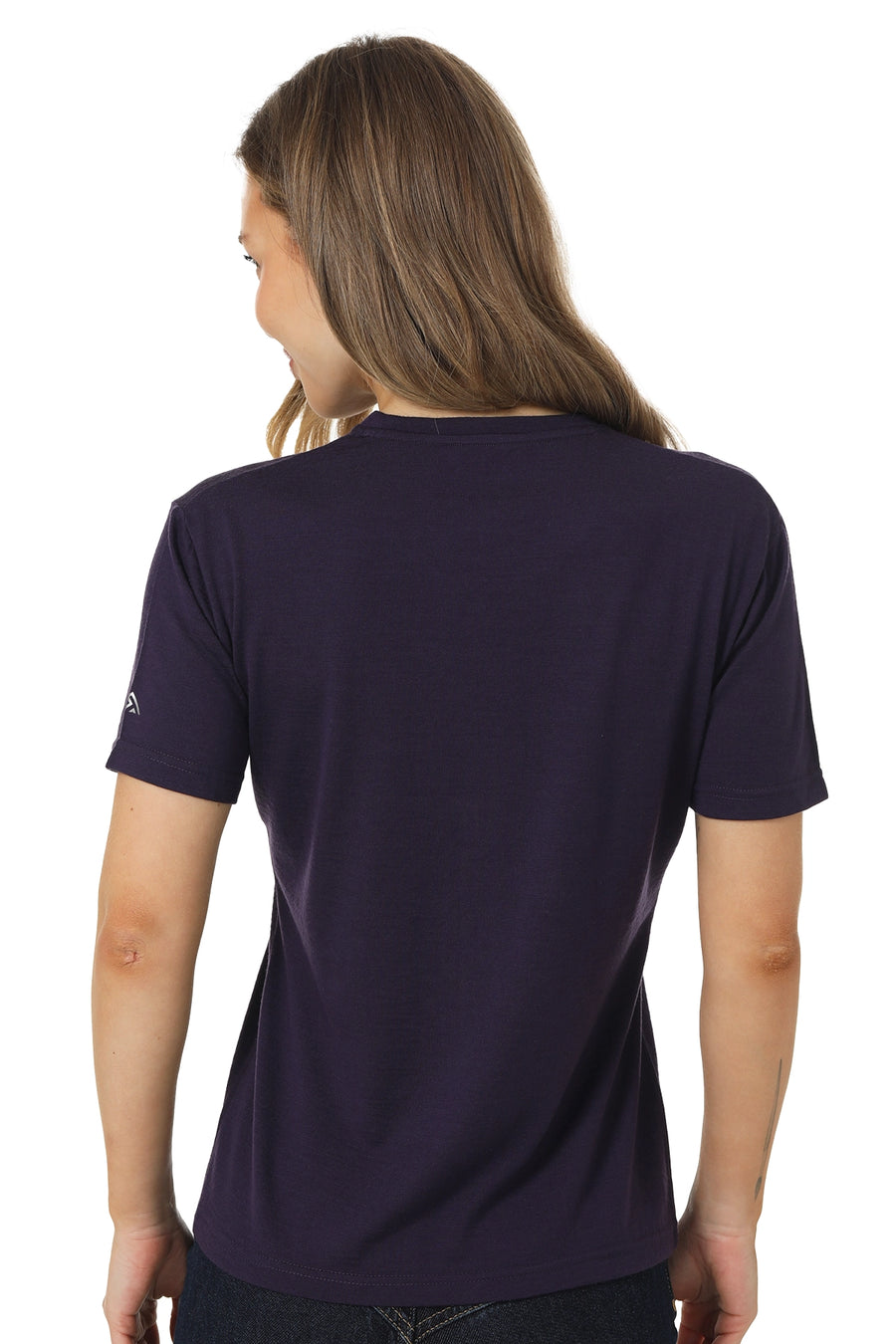 Women's Merino T-shirt 180 Dark Purple Crewneck — view 2