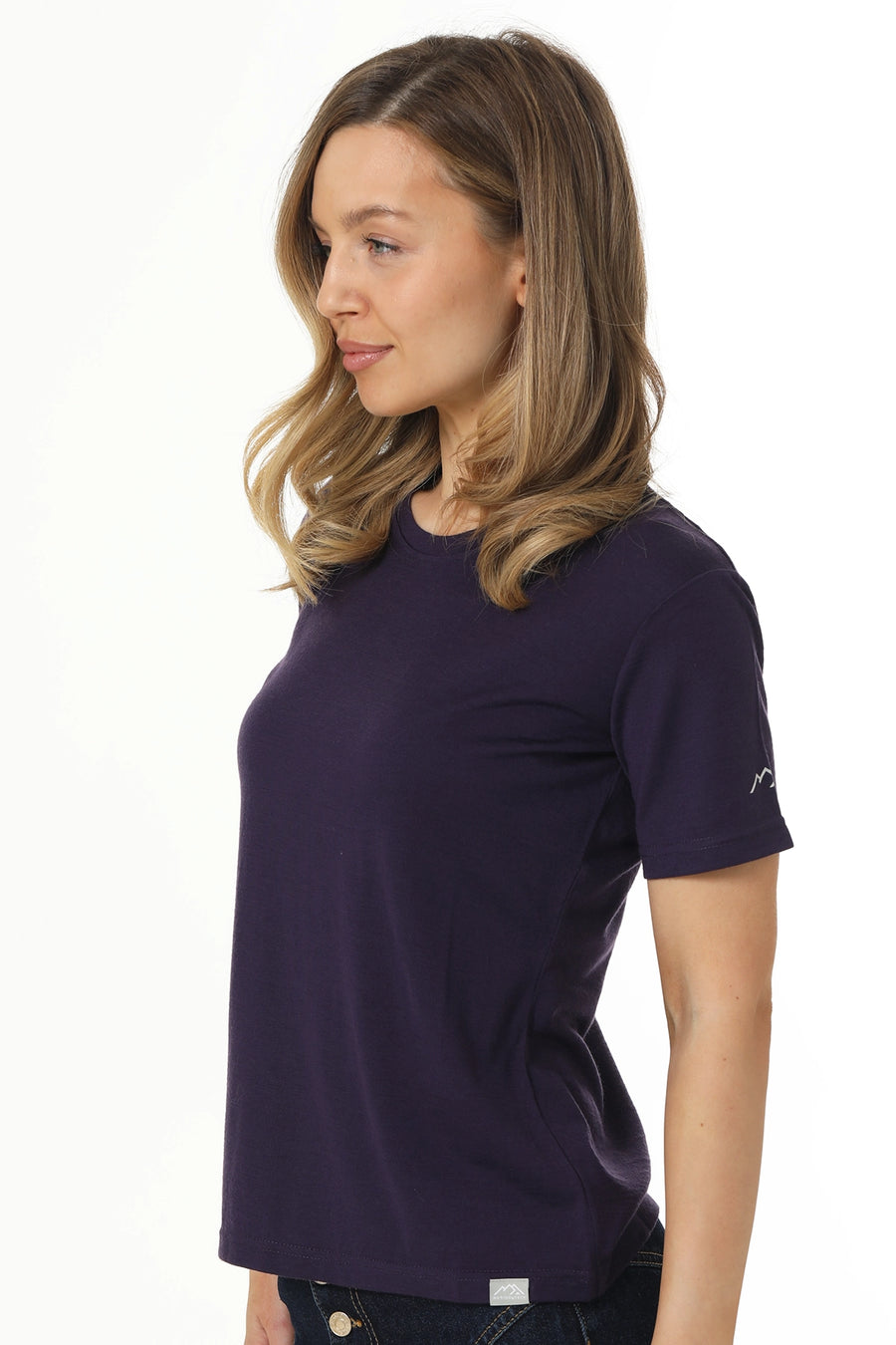 Women's Merino T-shirt 180 Dark Purple Crewneck — view 4
