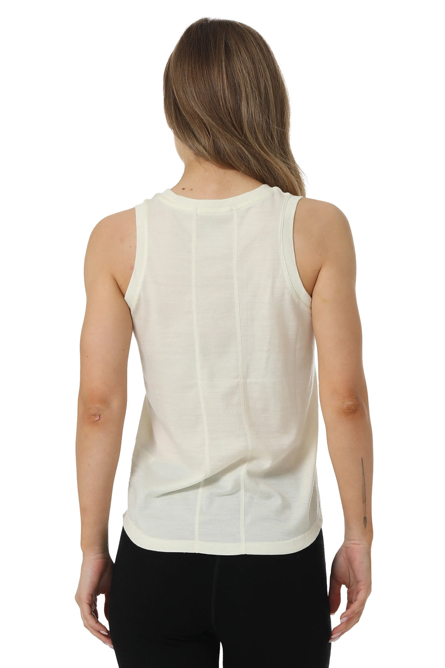 Women's Merino Wool Highneck Tank Top Off White — view 2