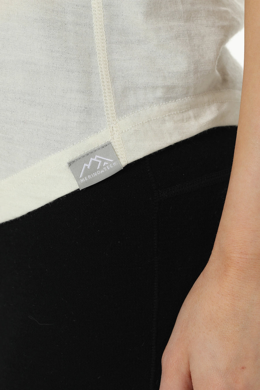 Women's Merino Wool Highneck Tank Top Off White — view 6