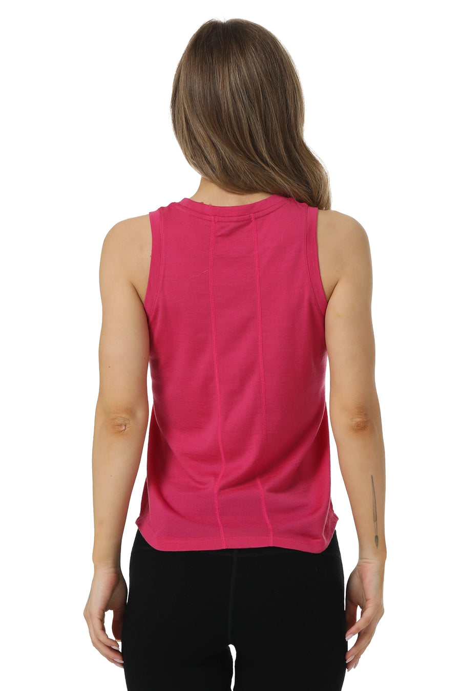 Women's Merino Wool Highneck Tank Top Purple — view 2