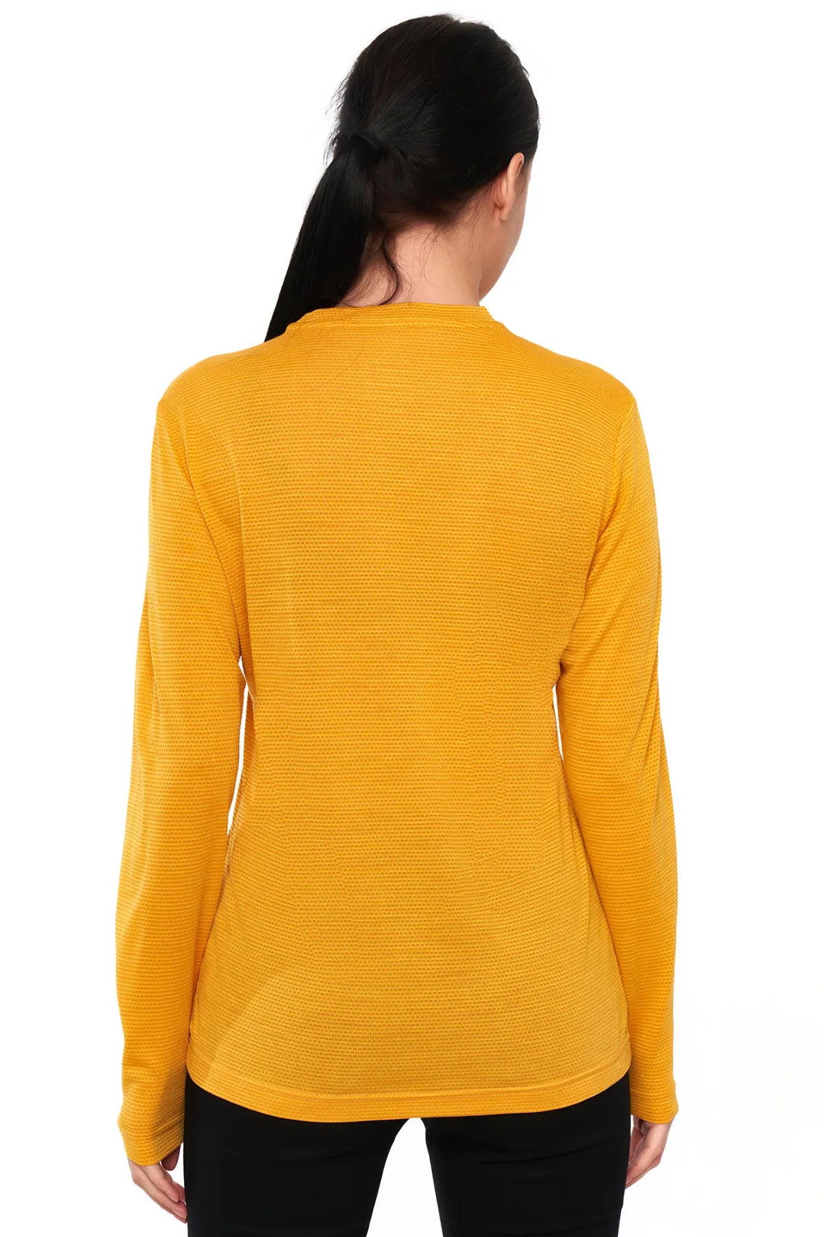 Merino Wool Long Sleeve Yellow Weaved Thermal Base Layer Underwear Lightweight Women s Merino Tech