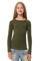 Kids' Merino Wool Long Sleeve 250 Dark Olive
