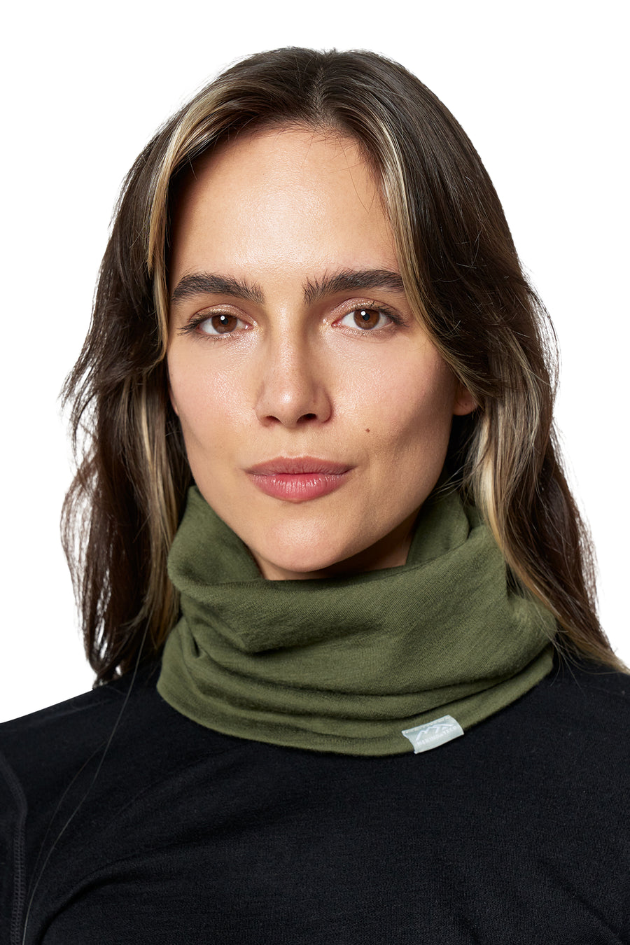 Merino Double-Layer Neck Gaiter Dark Olive — view 2