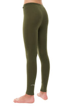 Kids' Merino Wool Pants 250 Dark Olive — view 2
