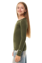 Kids' Merino Wool Long Sleeve 250 Dark Olive — view 3