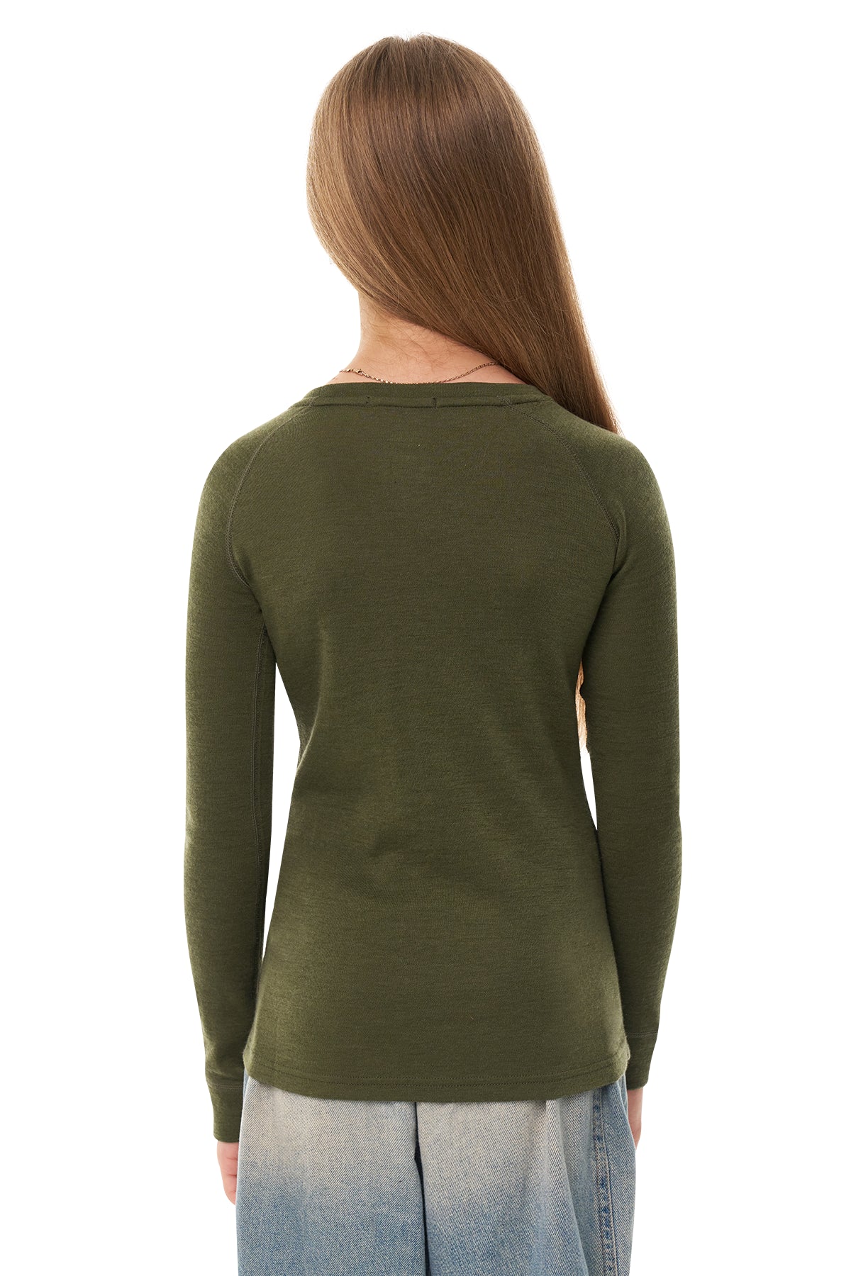 Kids' Merino Wool Long Sleeve 250 Dark Olive — view 2