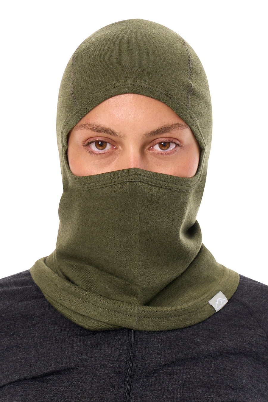 Merino Wool Balaclava Dark Olive — view 5