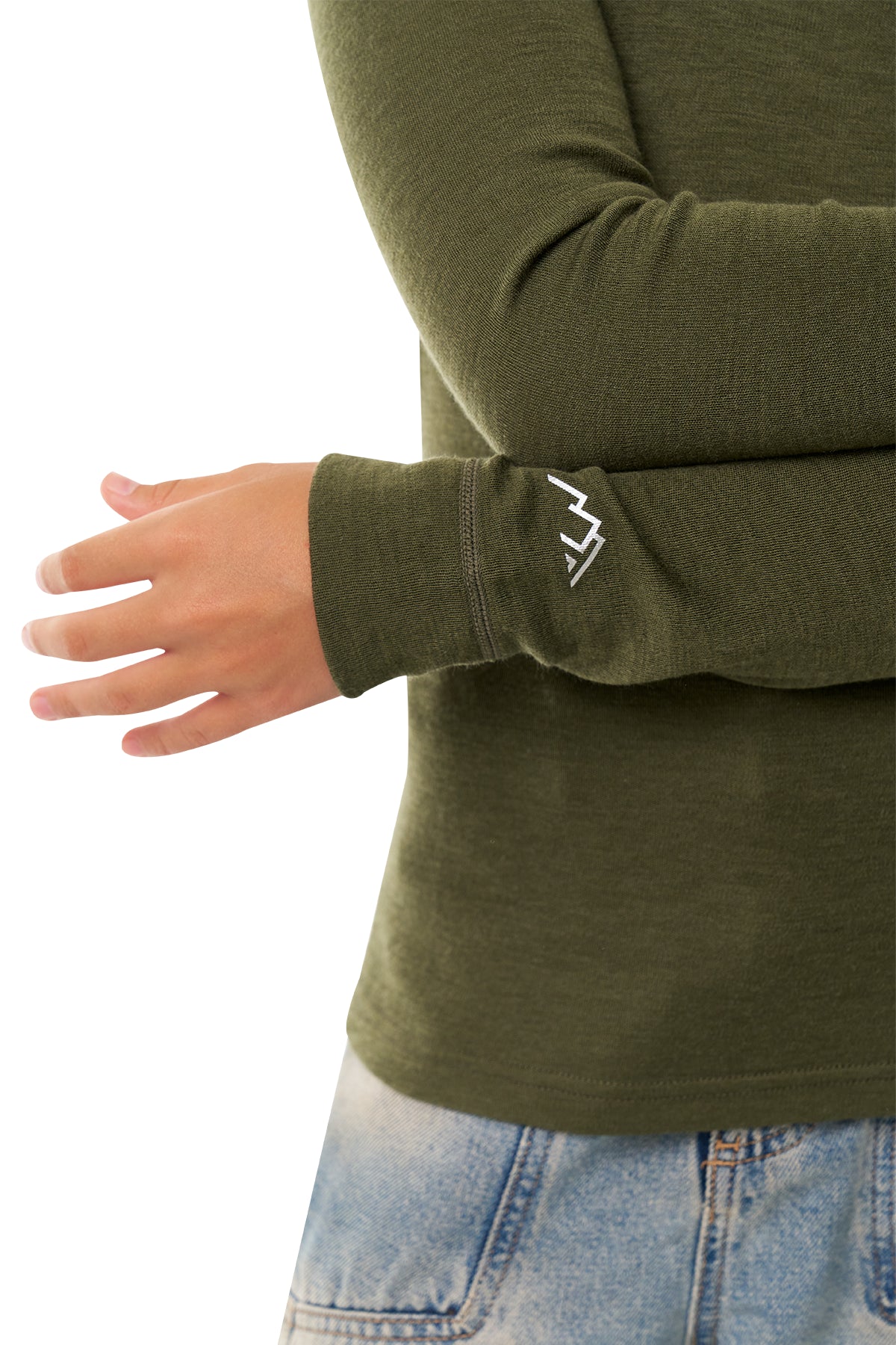 Kids' Merino Wool Long Sleeve 250 Dark Olive — view 4