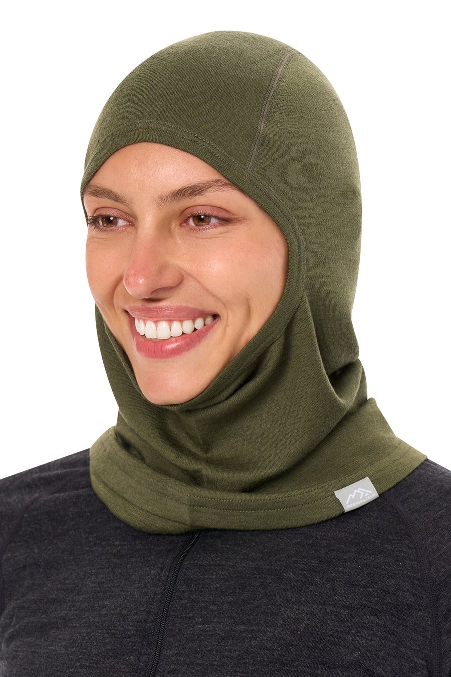 Merino Wool Balaclava Dark Olive — view 6