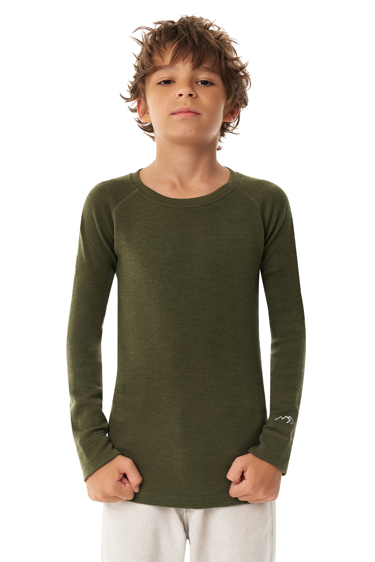 Kids' Merino Wool Long Sleeve 250 Dark Olive — view 5