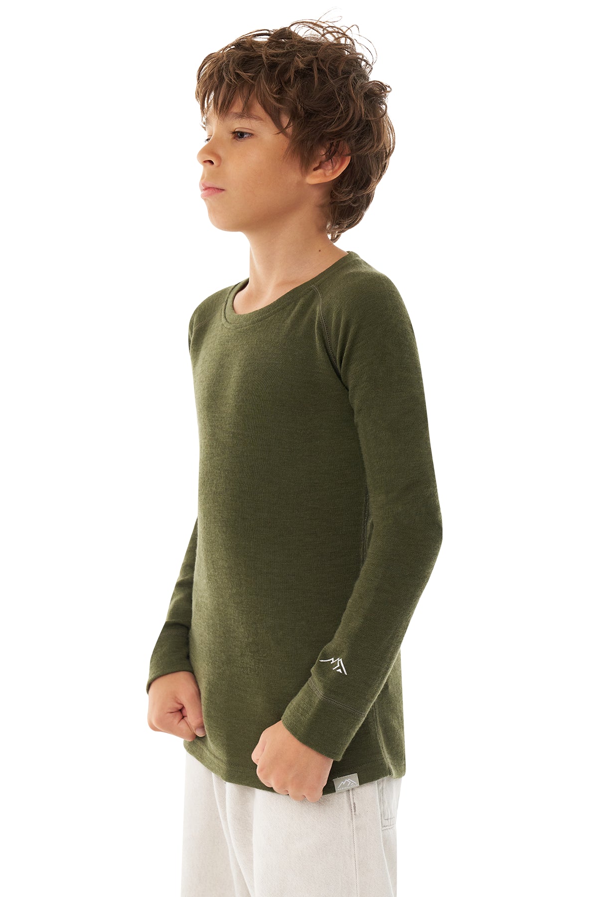 Kids' Merino Wool Long Sleeve 250 Dark Olive — view 7