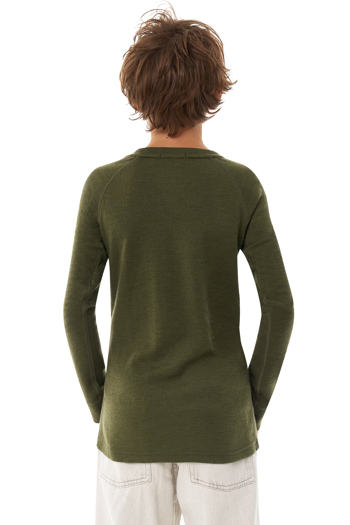 Kids' Merino Wool Long Sleeve 250 Dark Olive — view 6