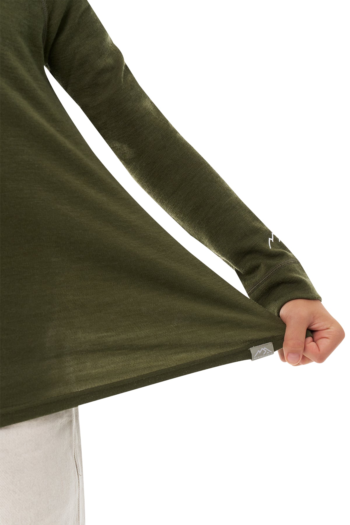 Kids' Merino Wool Long Sleeve 250 Dark Olive — view 8