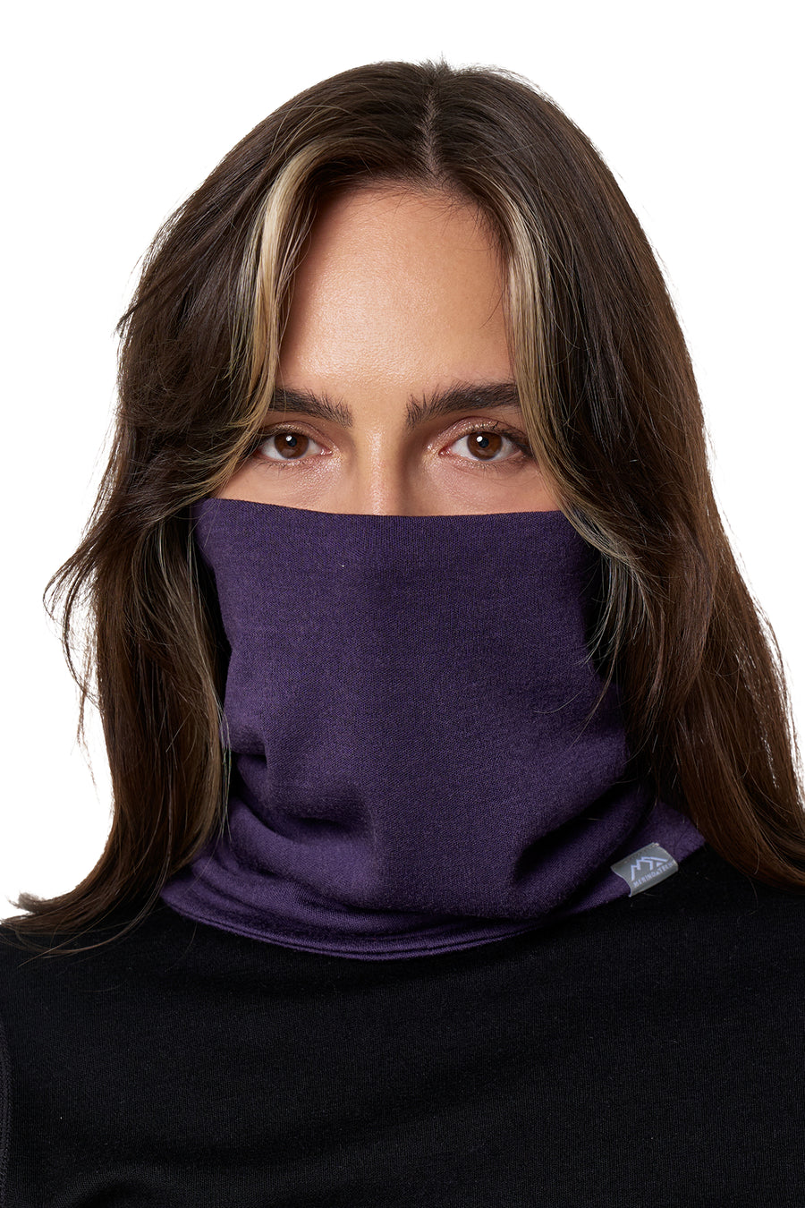 Merino Double-Layer Neck Gaiter Dark Purple