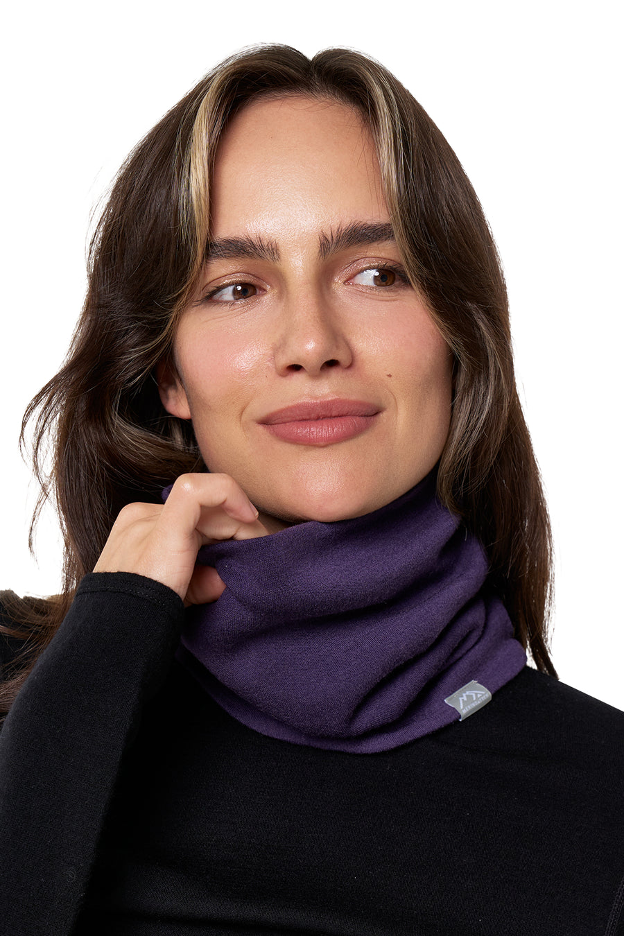 Merino Double-Layer Neck Gaiter Dark Purple — view 2